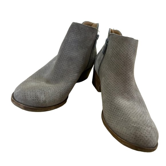 Lucky Brand Taupe Suede Ankle Boots Size 8.5 - Picture 6 of 8